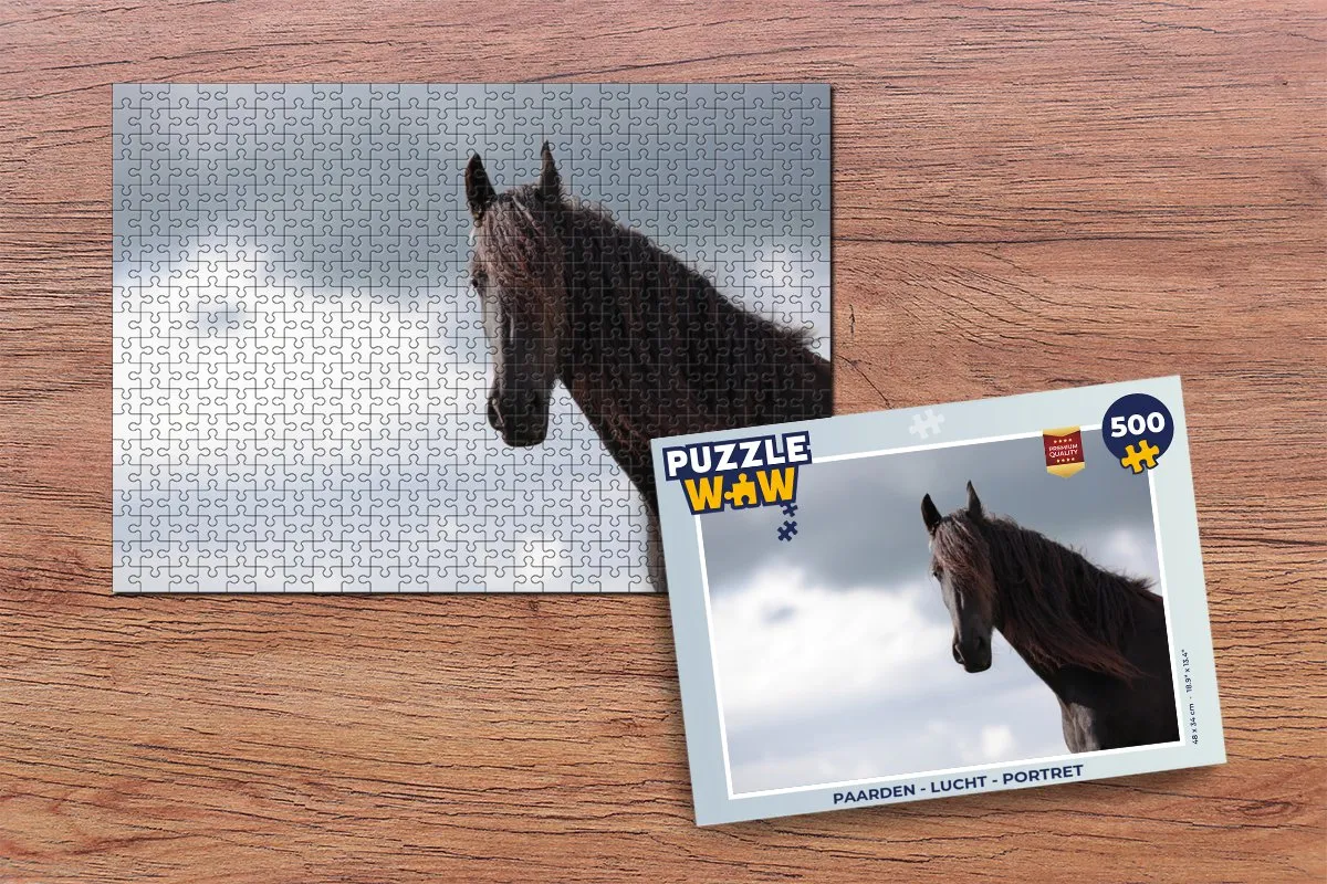 PuzzleWow Paarden Lucht Portret Legpuzzel 500 Stuks - Multicolor