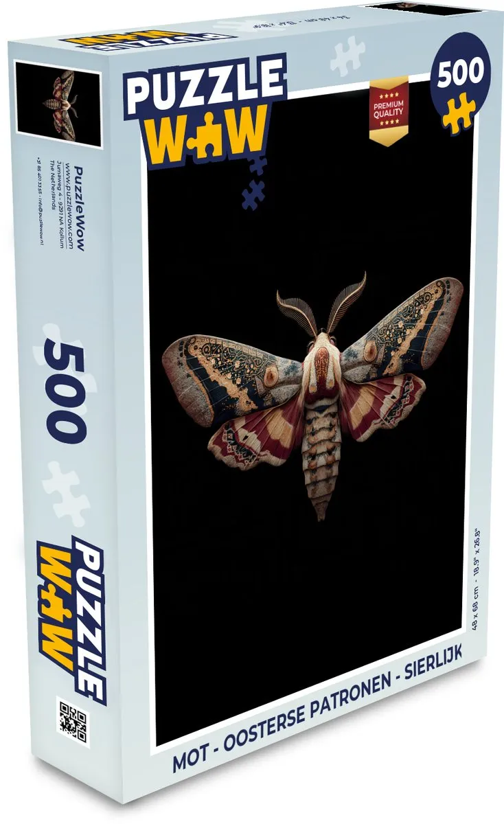 PuzzleWow Mot Oosterse Patronen Legpuzzel 500 Stuks - 8721414234578