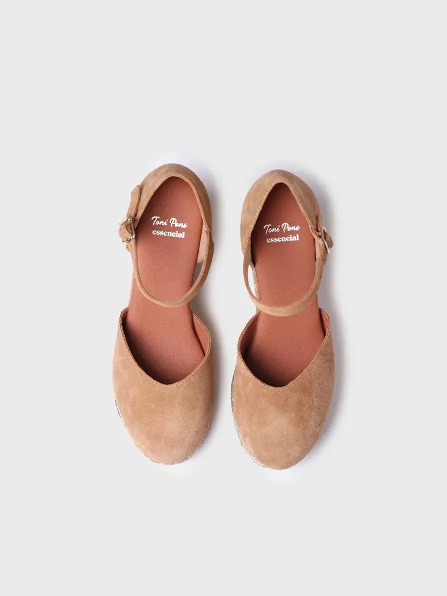 Dames espadrilles met hoge schacht van suède