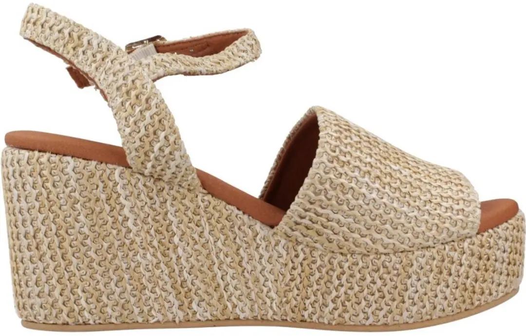Dames espadrilles met hoge schacht van raffia
