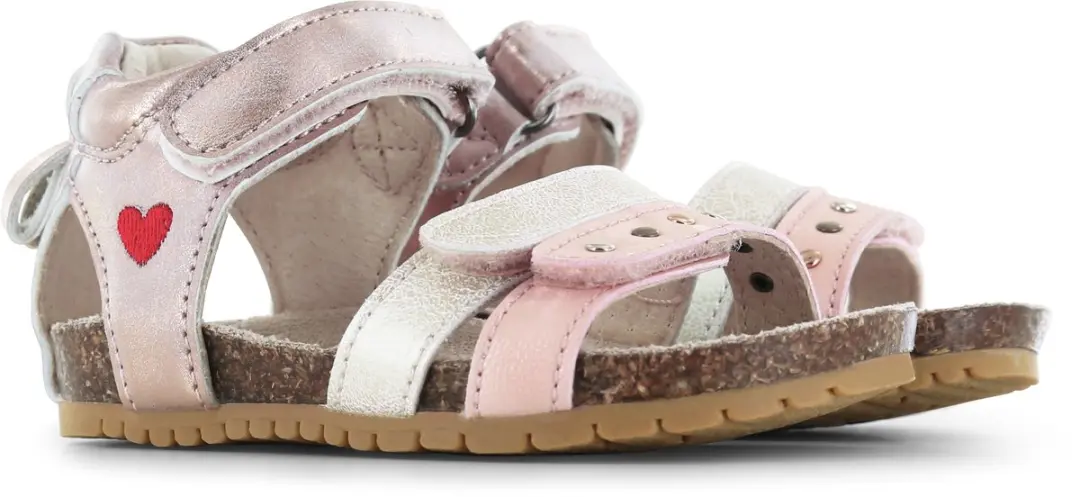 Shoesme metallic roze sandaal met hartje
