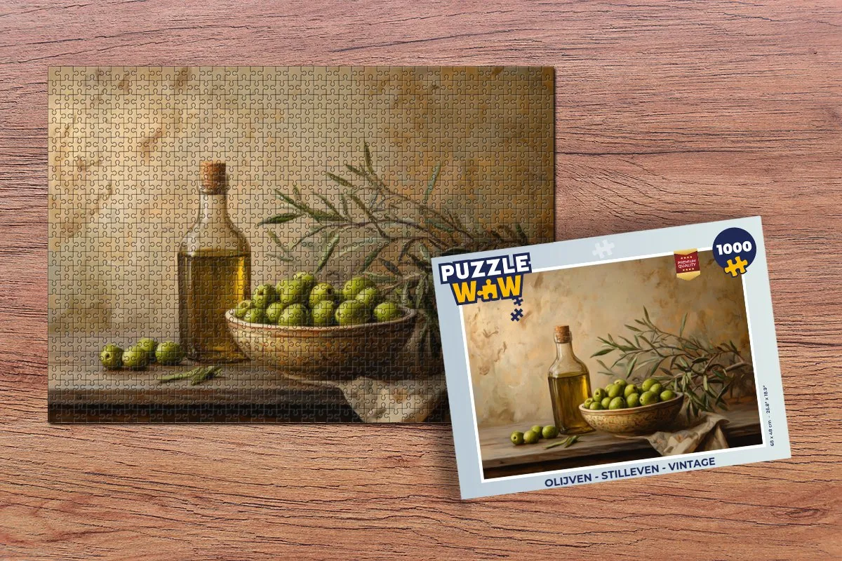 PuzzleWow Legpuzzel 1000 Stuks - Olijven Stilleven