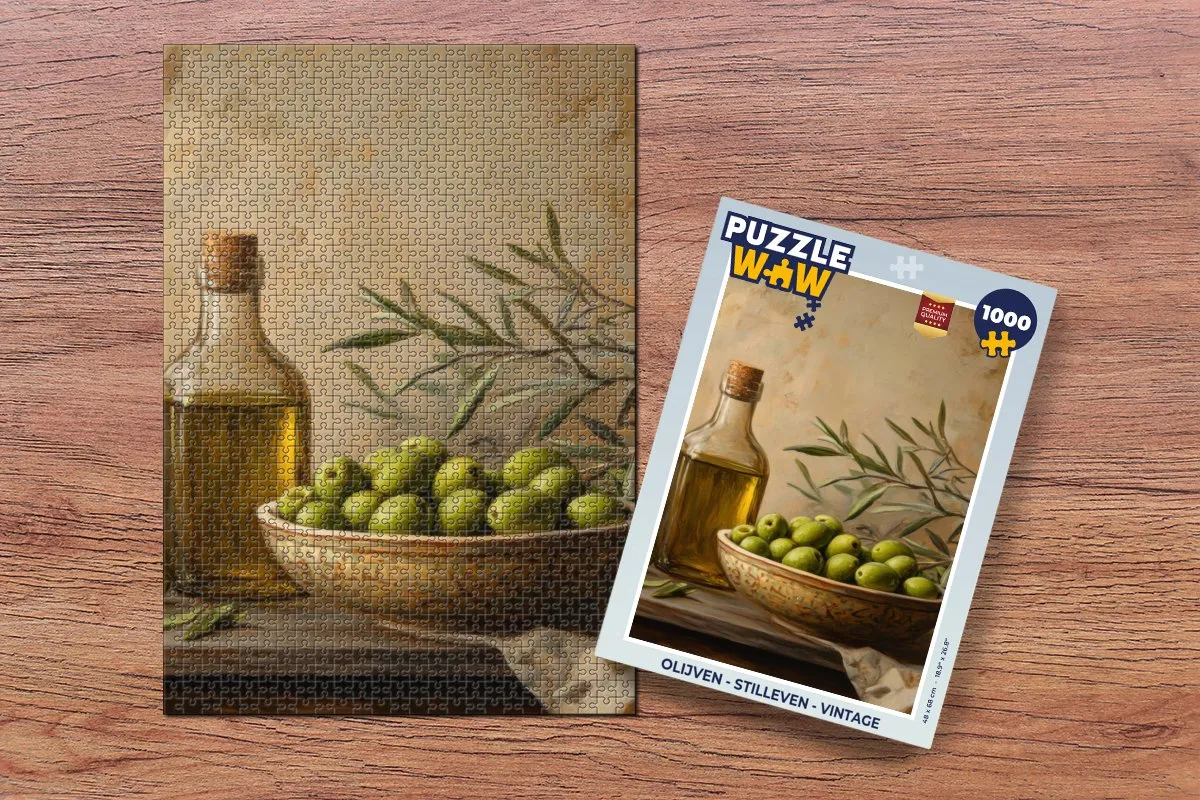 PuzzleWow Legpuzzel 1000 Stuks - Olijven Stilleven