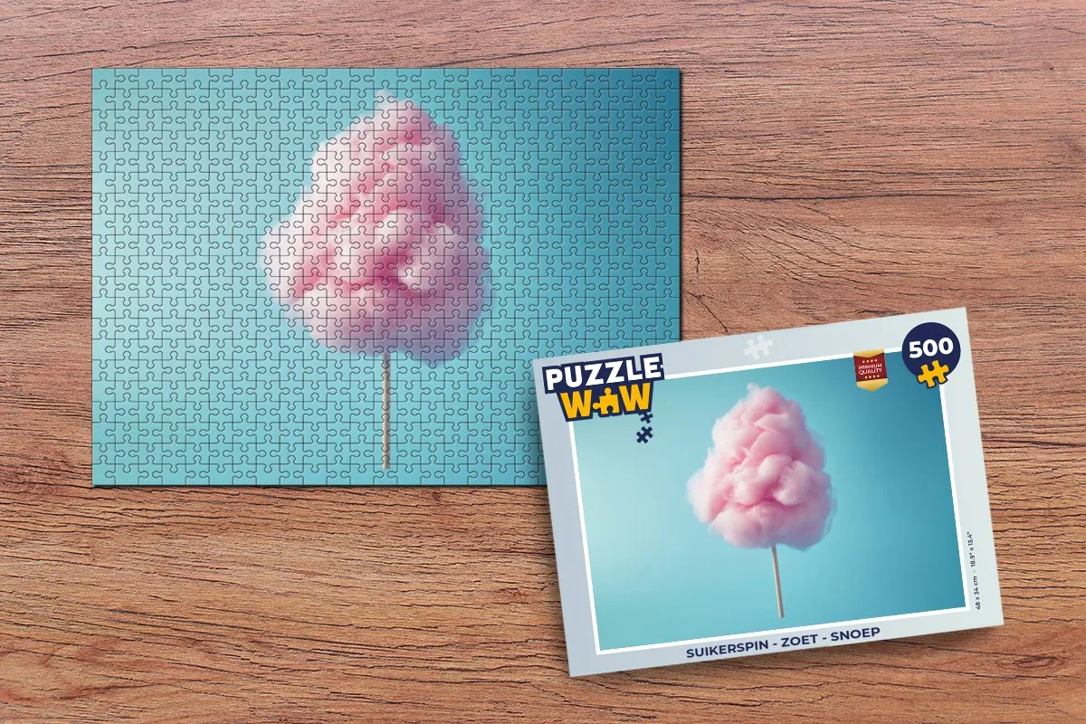 PuzzleWow Suikerspin Legpuzzel 500 Stuks - Roze/Blauw