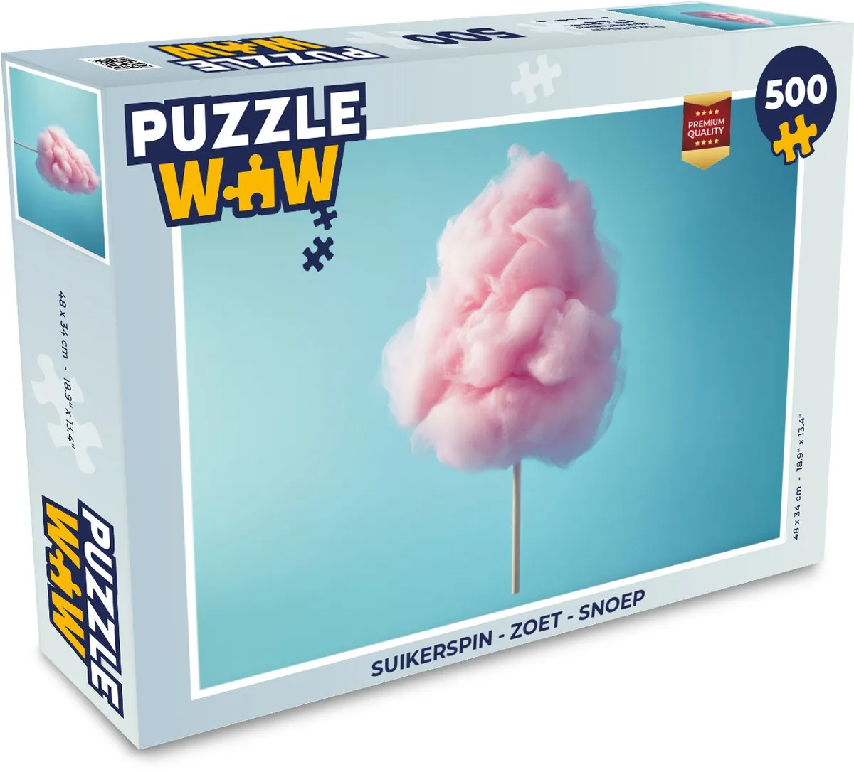 PuzzleWow Suikerspin Legpuzzel 500 Stuks - Roze/Blauw