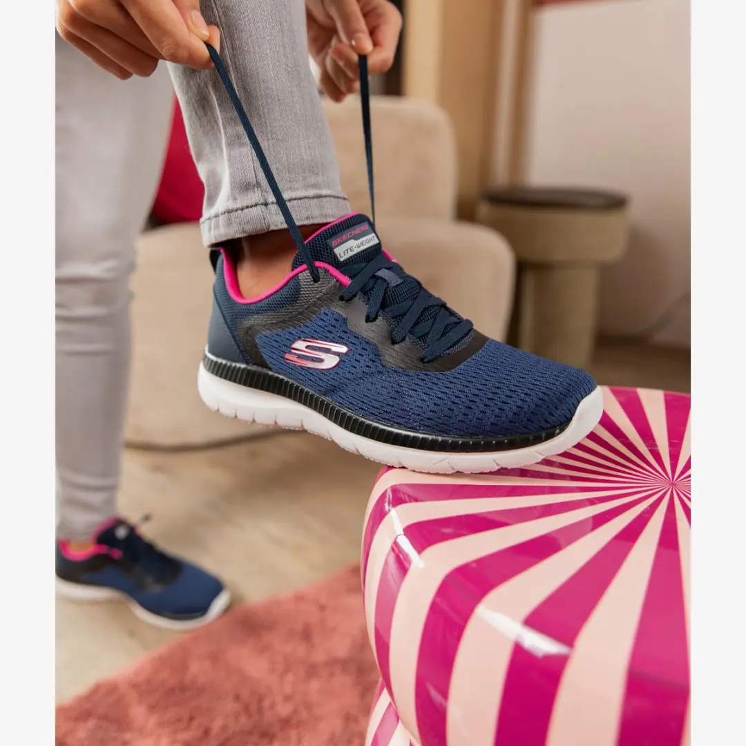 Skechers Bountiful Quick Path Dames Sneakers - Blauw - afbeelding 6 van 6