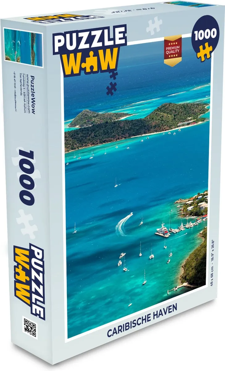 PuzzleWow Caribische Haven Legpuzzel 1000 Stuks