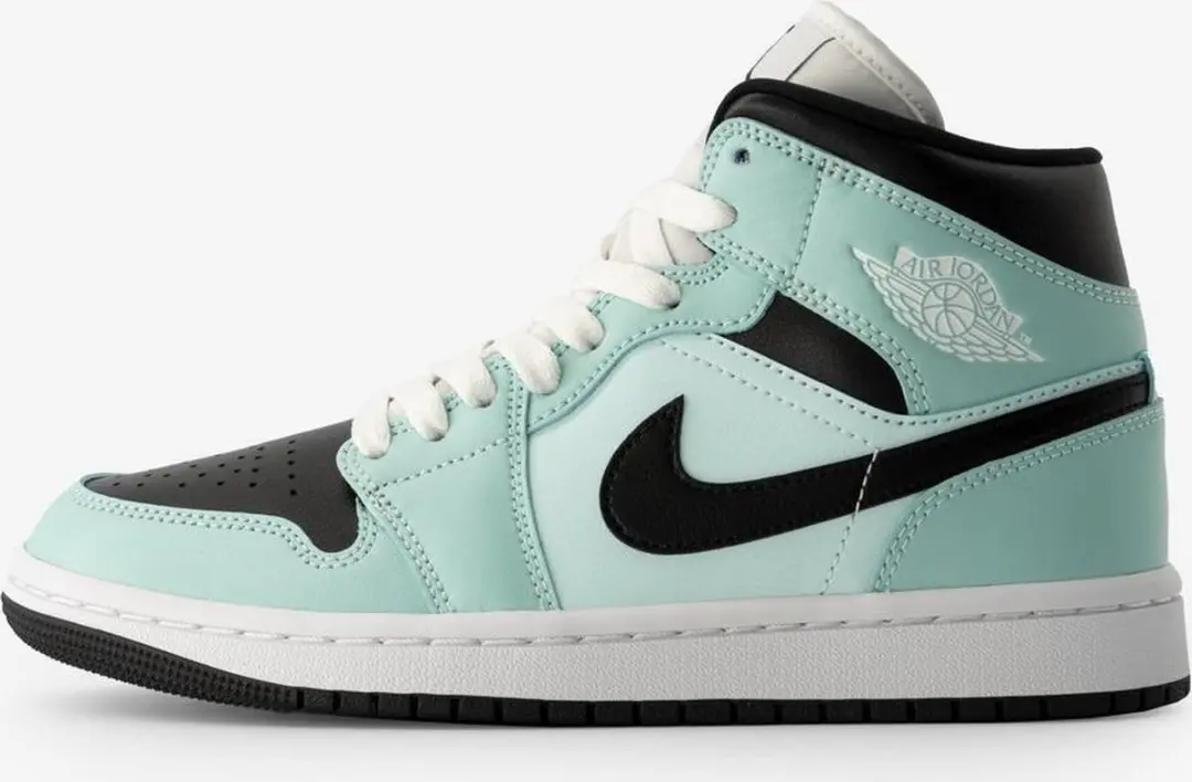 Nike Air Jordan 1 Mid, Light Dew/Black-teal Tint, BQ6472 300, EUR 39