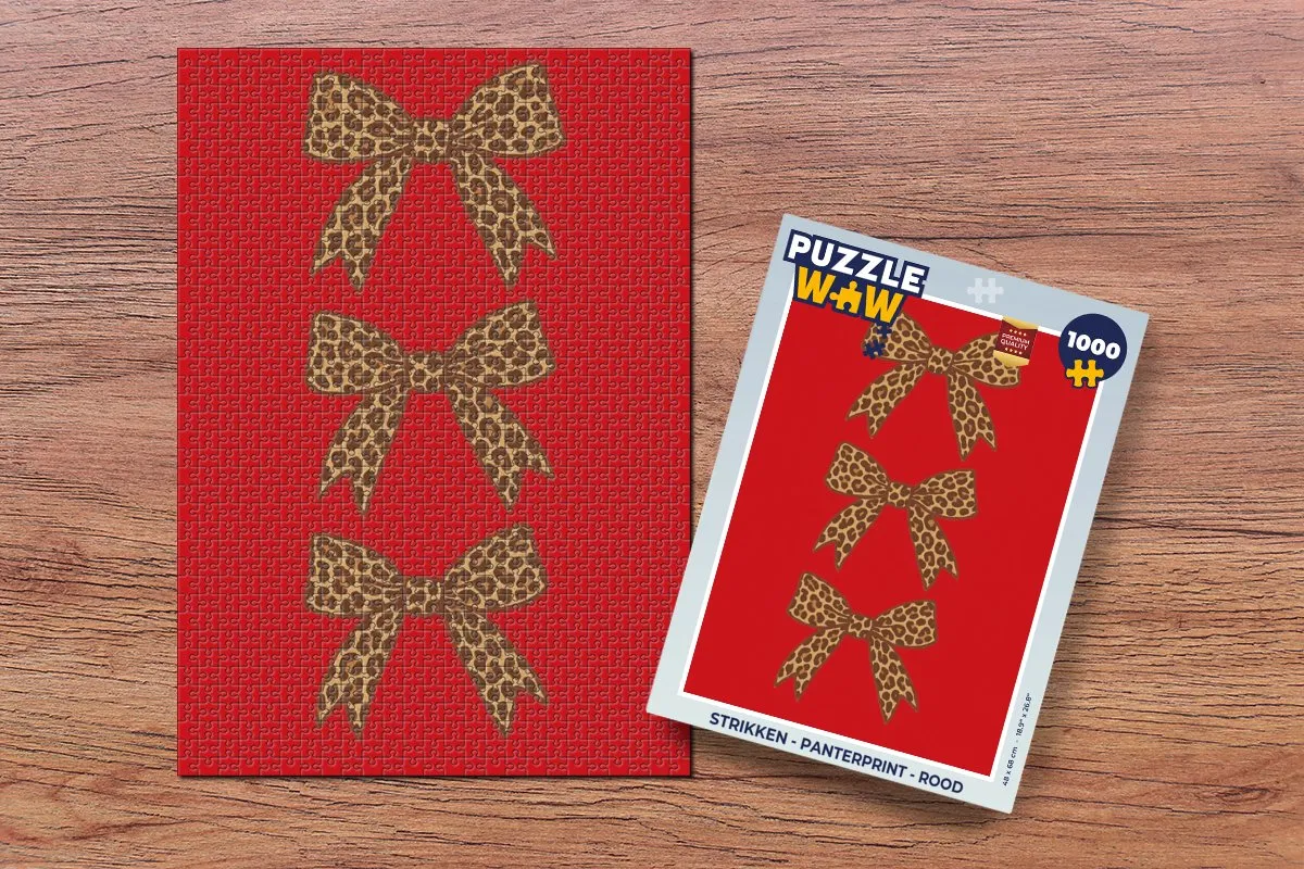 PuzzleWow Panterprint Legpuzzel 1000 Stukjes - Rood