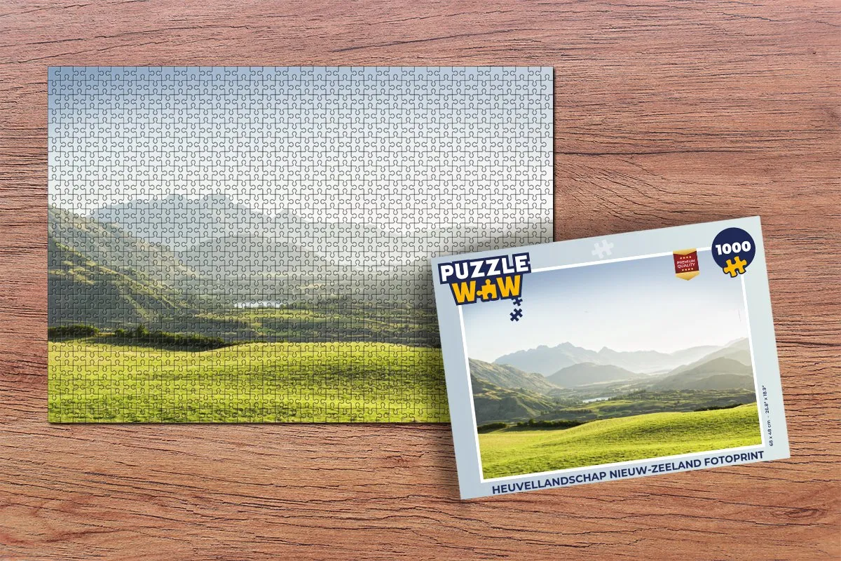 PuzzleWow Heuvellandschap Nieuw-Zeeland Legpuzzel 1000 Stuks - Multicolor
