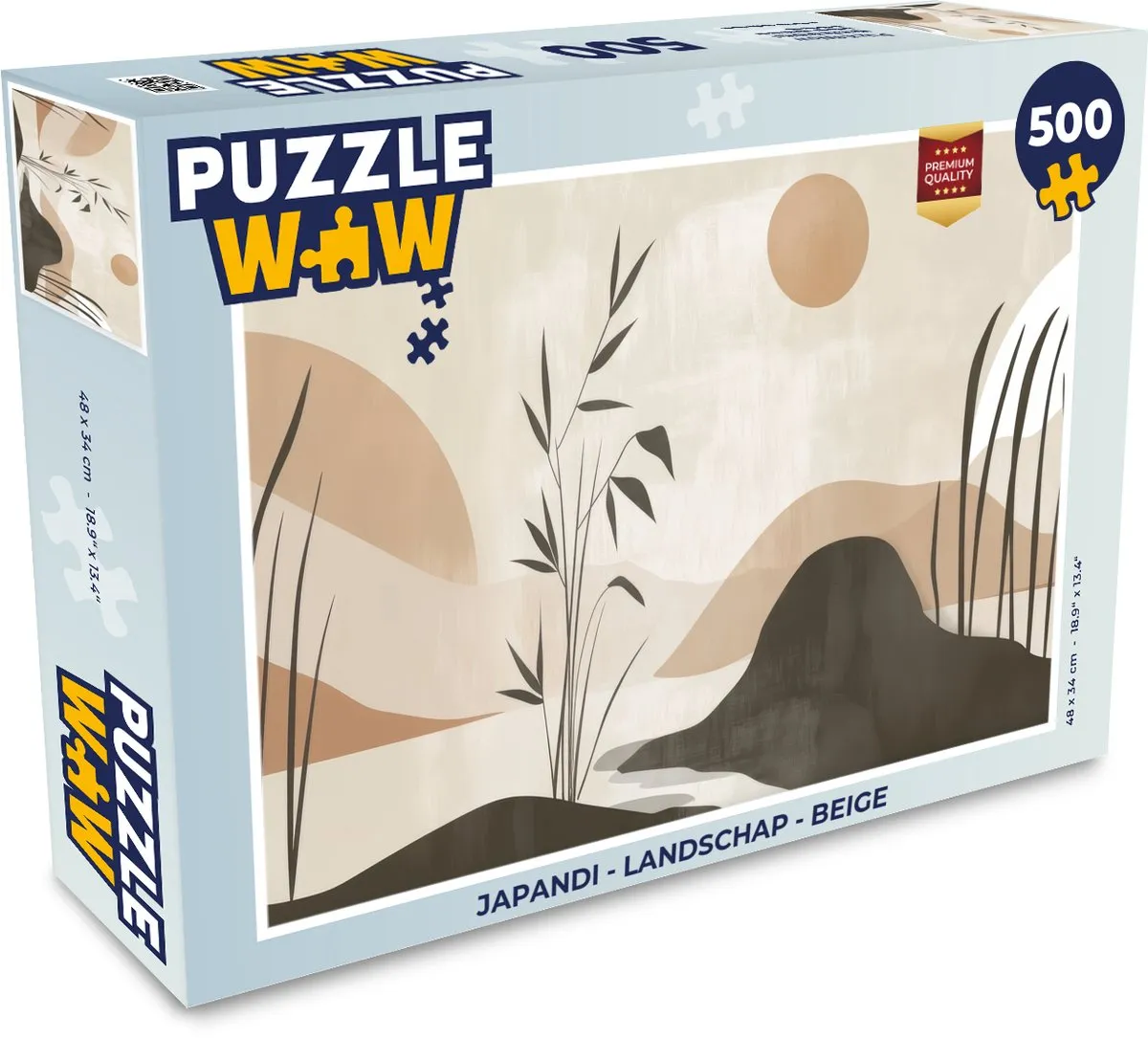 PuzzleWow Japandi Landschap Legpuzzel 500 Stuks - Beige