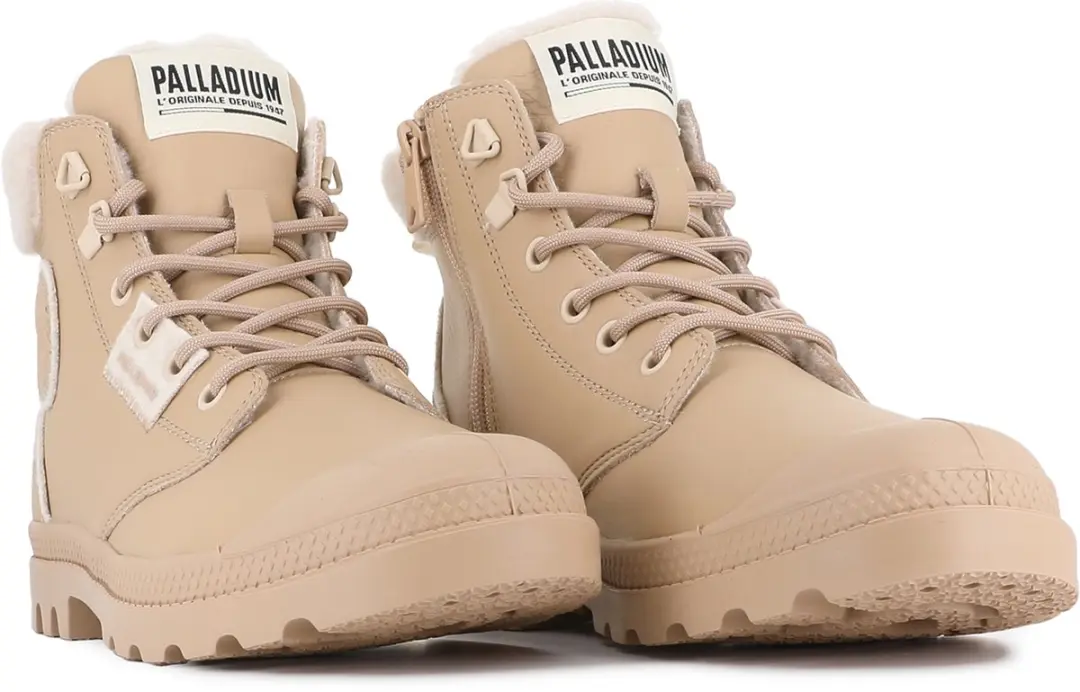 PALLADIUM Pampa Hi Snow Warm dameslaarzen enkellaars leer 94380-235-M beige tan