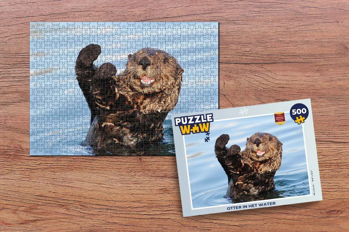 PuzzleWow Legpuzzel Otter in het water 500 Stuks - Multicolor
