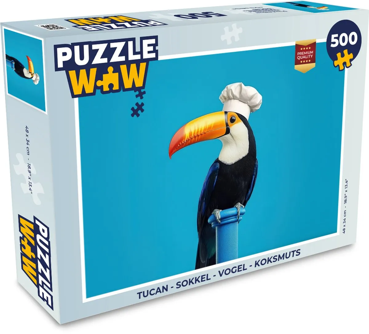 PuzzleWow Toekan Koksmuts Legpuzzel 500 Stuks