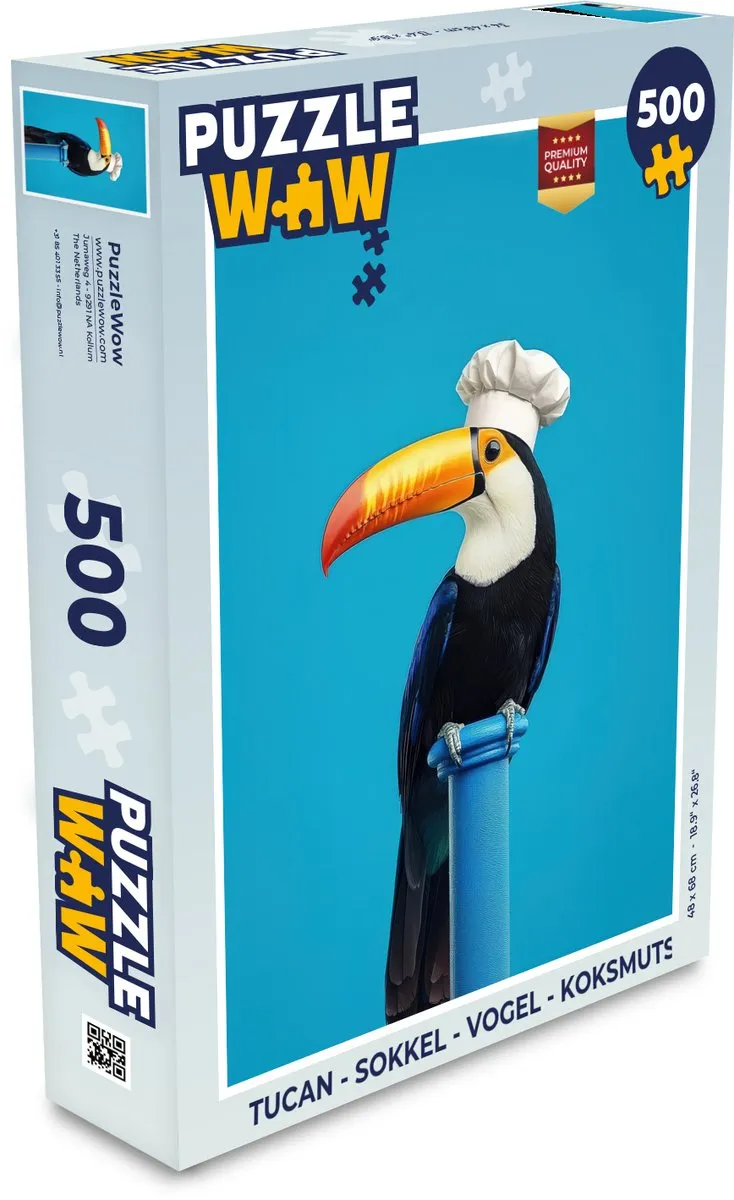 PuzzleWow Toekan Koksmuts Legpuzzel 500 Stuks