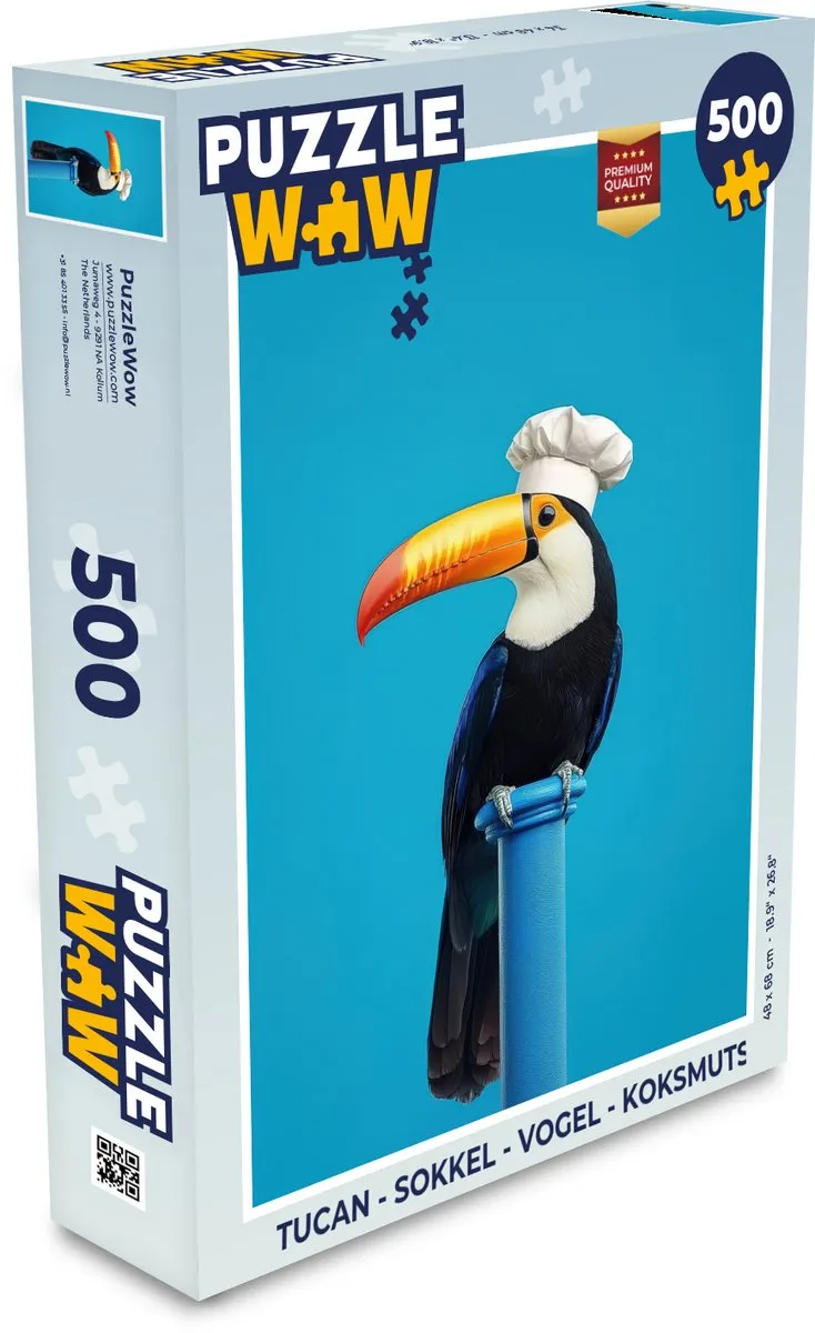 PuzzleWow Toekan Koksmuts Legpuzzel 500 Stuks