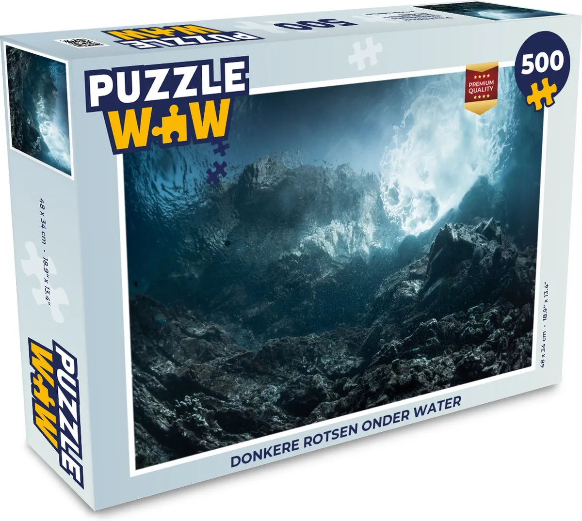 PuzzleWow Legpuzzel Donkere Rotsen Onder Water 500 Stuks