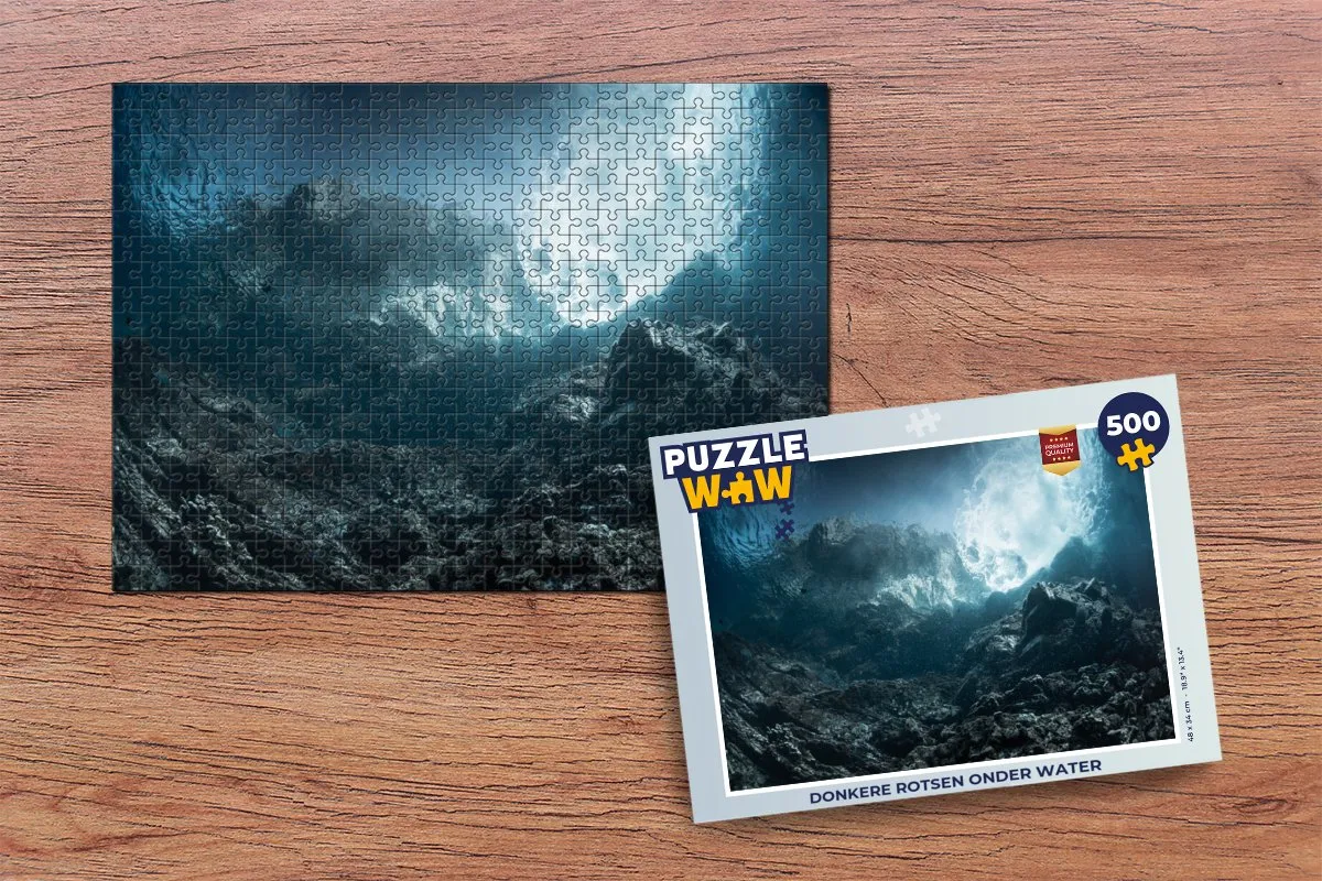 PuzzleWow Legpuzzel Donkere Rotsen Onder Water 500 Stuks - Multicolor