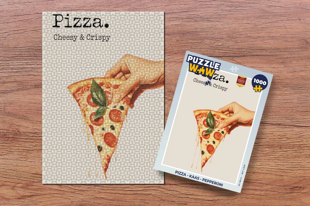 PuzzleWow Pizza Puzzel 1000 Stuks - Kaas & Pepperoni