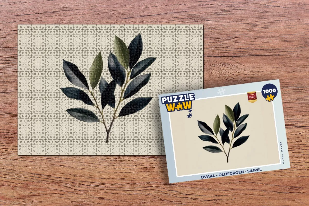 PuzzleWow Ovaal Legpuzzel 1000 Stuks - Tak & Blad