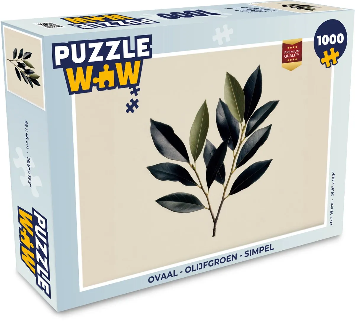 PuzzleWow Ovaal Legpuzzel 1000 Stuks - Tak & Blad