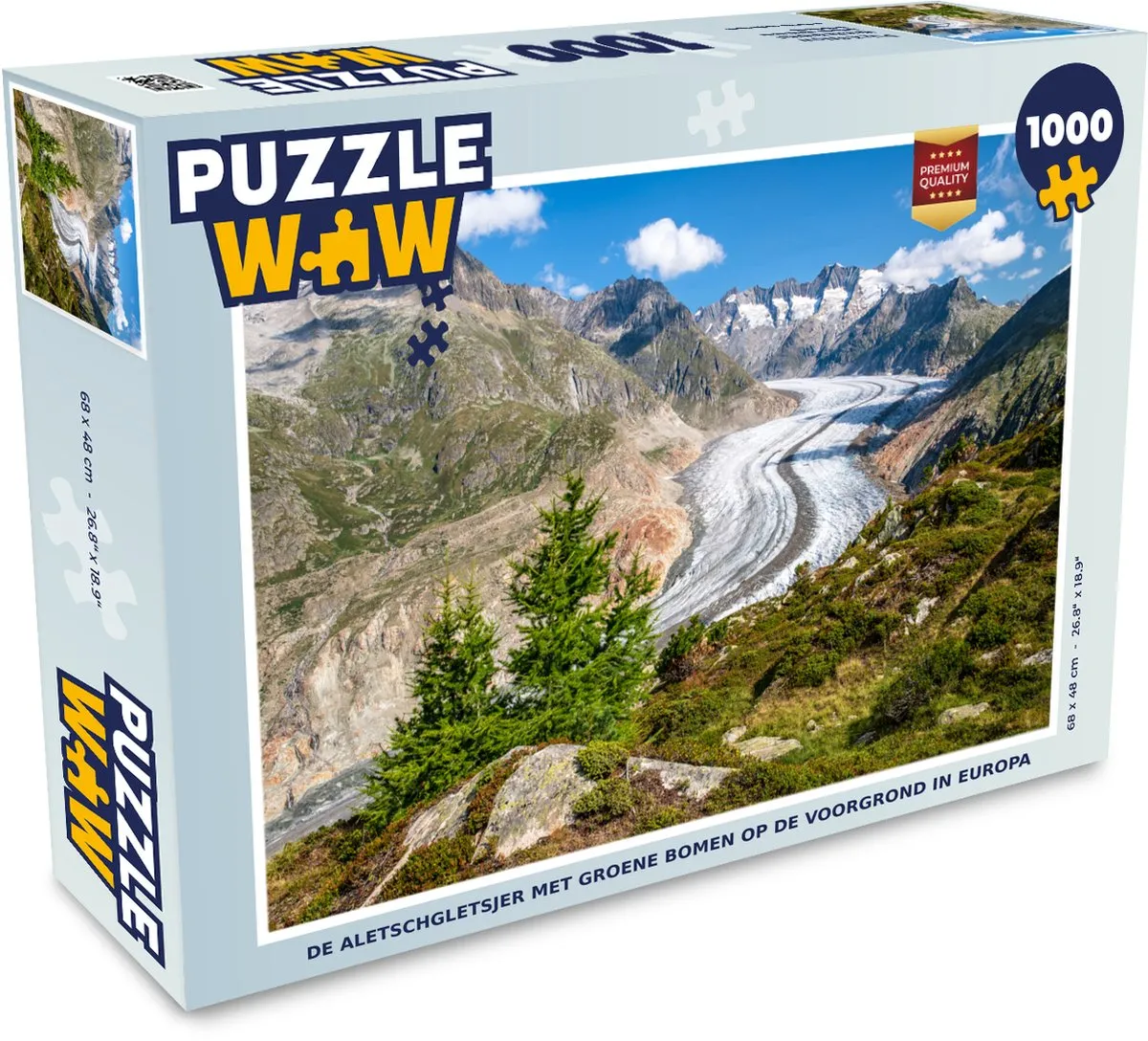 PuzzleWow Legpuzzel De Aletschgletsjer 1000 Stuks