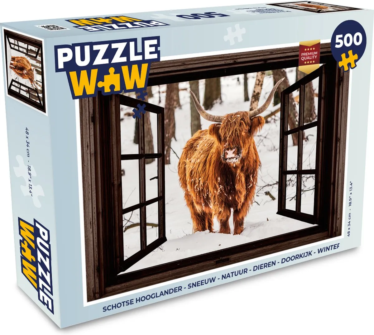 PuzzleWow Schotse Hooglander Legpuzzel 500 Stuks