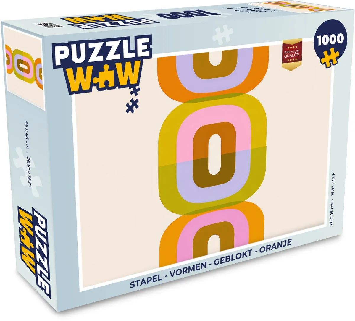PuzzleWow Stapel Vormen Legpuzzel 1000 Stuks - Oranje