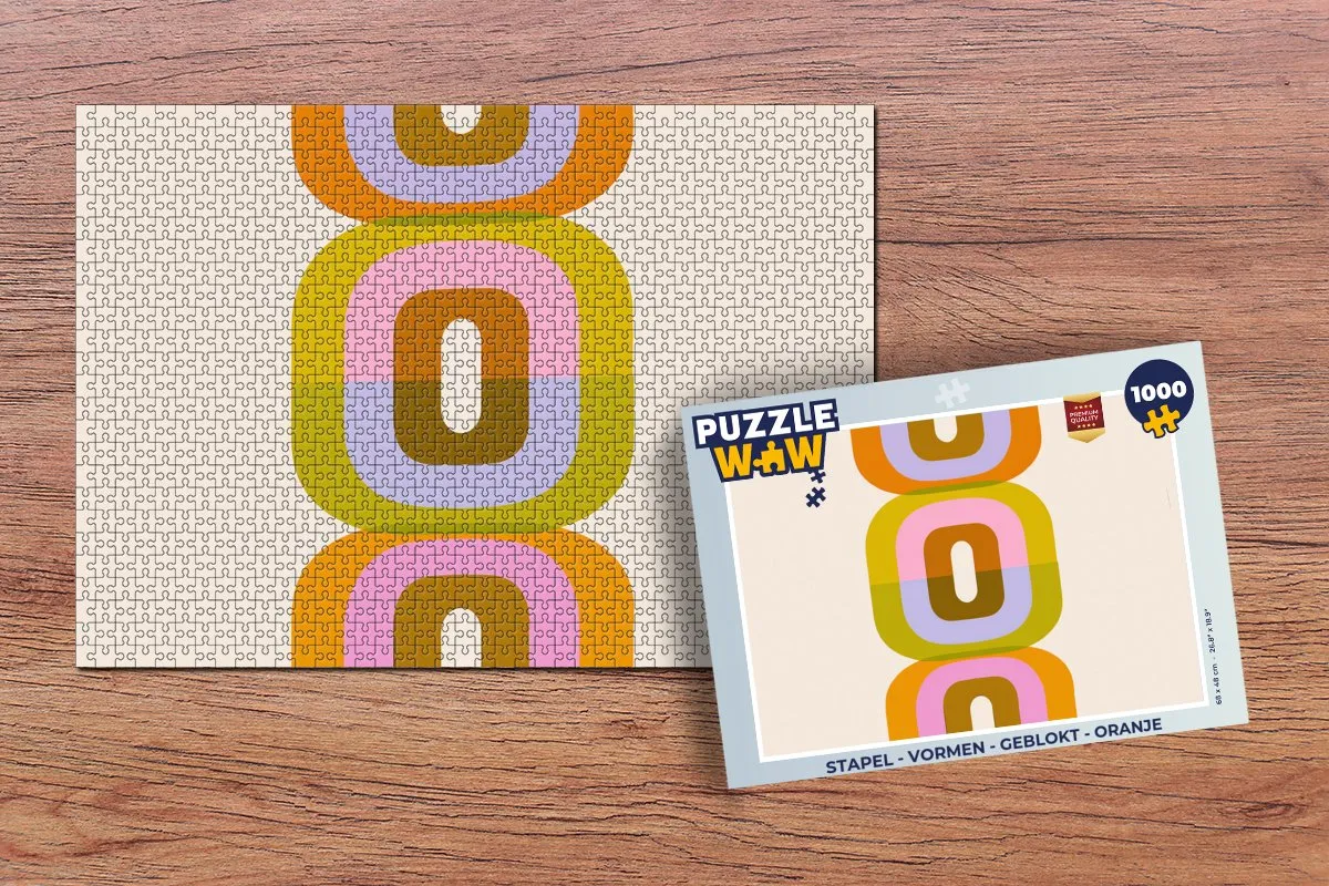 PuzzleWow Stapel Vormen Legpuzzel 1000 Stuks - Oranje