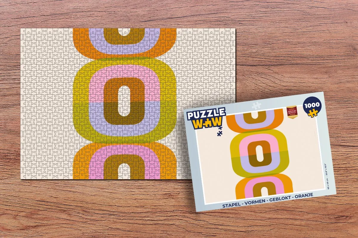 PuzzleWow Stapel Vormen Legpuzzel 1000 Stuks - Oranje