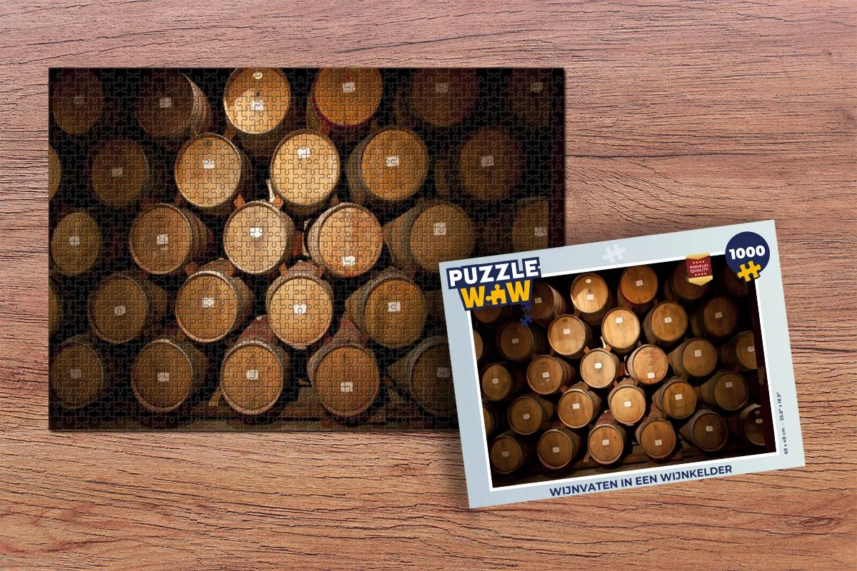 PuzzleWow Wijnvaten in een Wijnkelder Legpuzzel 1000 Stuks - Multicolor