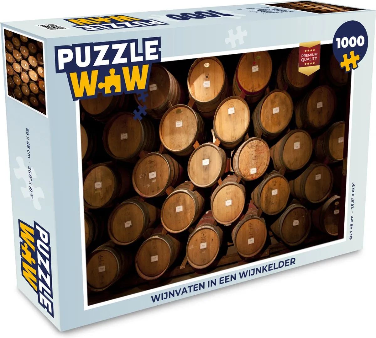 PuzzleWow Wijnvaten in een Wijnkelder Legpuzzel 1000 Stuks