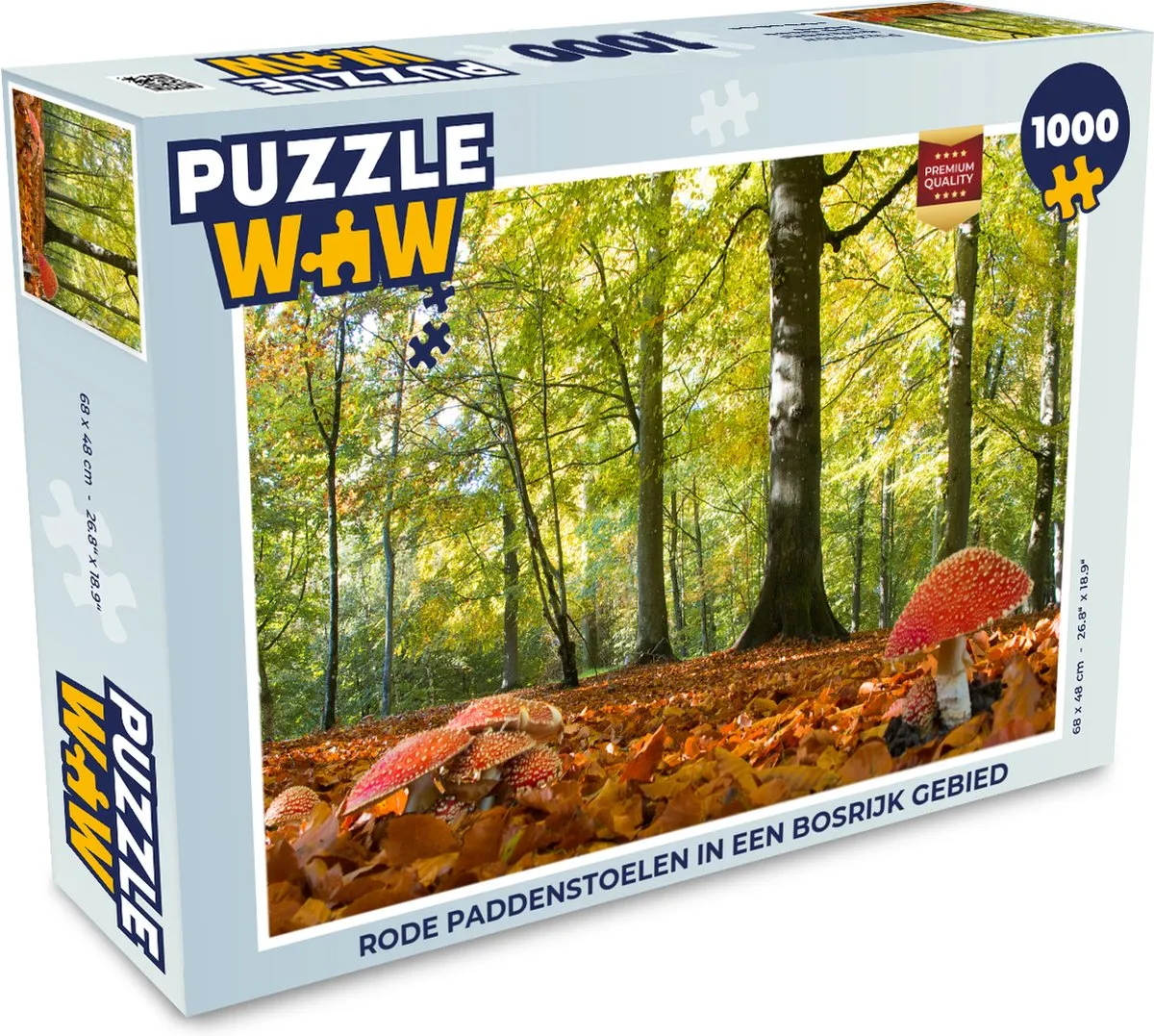 PuzzleWow Legpuzzel Rode Paddenstoelen Bos 1000 Stuks