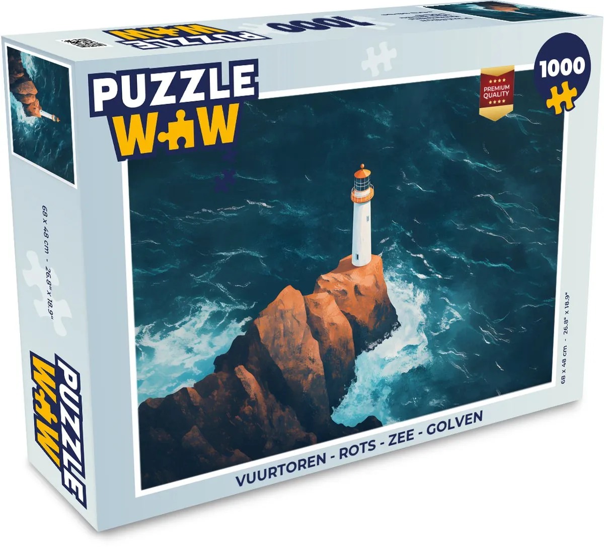 PuzzleWow Vuurtoren Puzzel 1000 Stuks - Vuurtoren/Rots/Zee