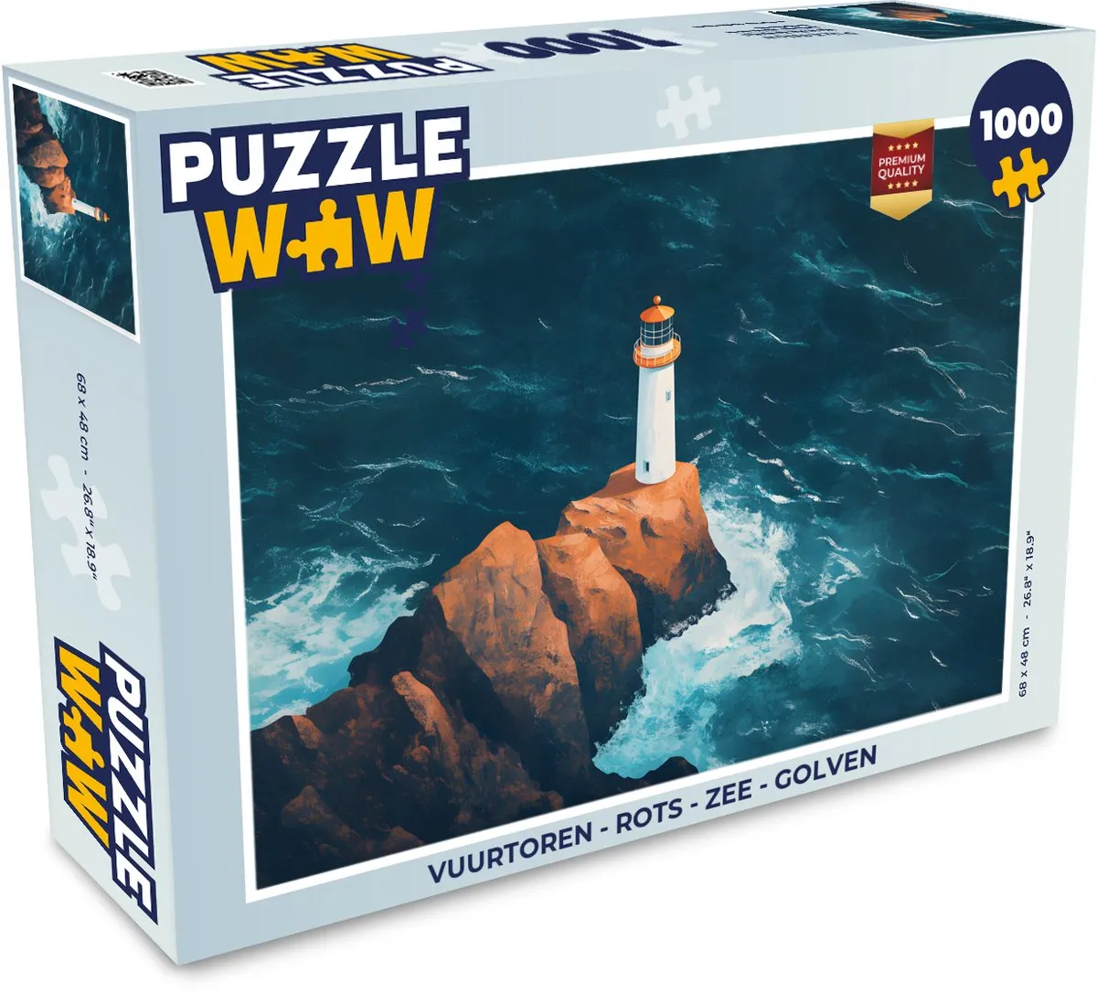 PuzzleWow Vuurtoren Puzzel 1000 Stuks - Vuurtoren/Rots/Zee