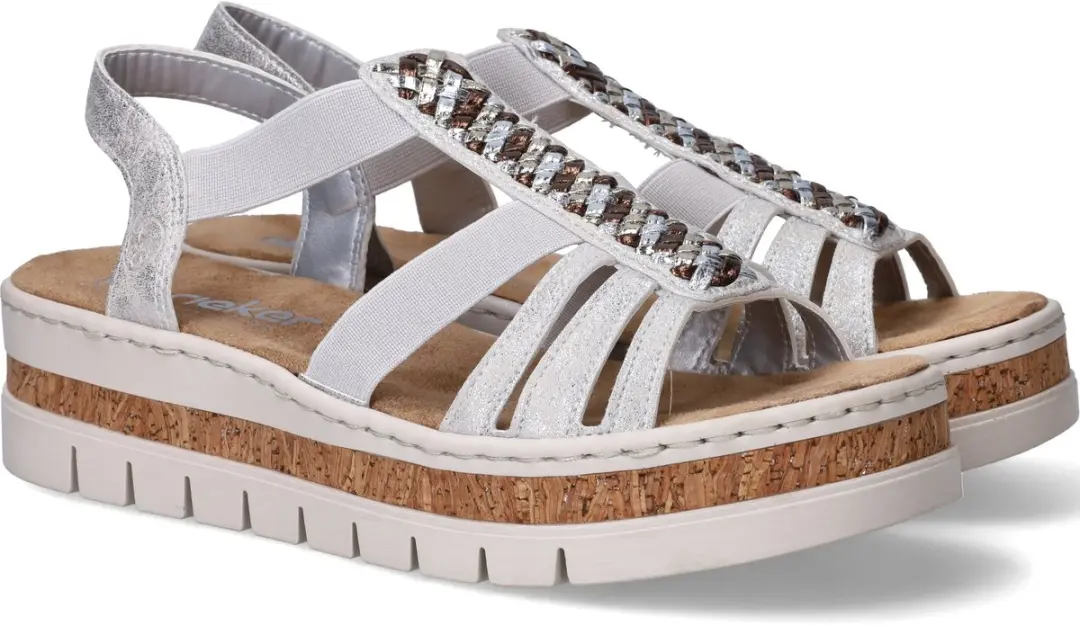 Rieker V4918 Dames Sandalen - 39 - Zilver - afbeelding 6 van 6