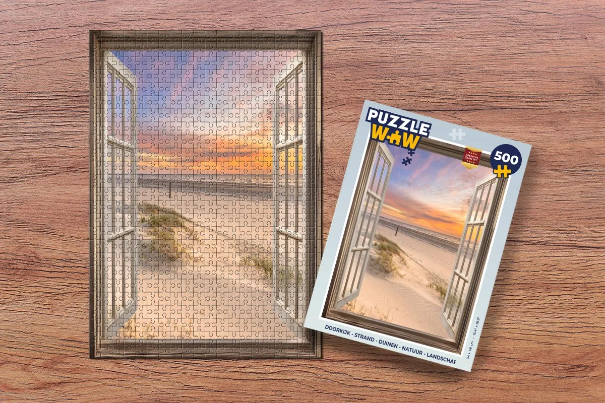 PuzzleWow Strand Legpuzzel 500 Stuks - Zonsondergang