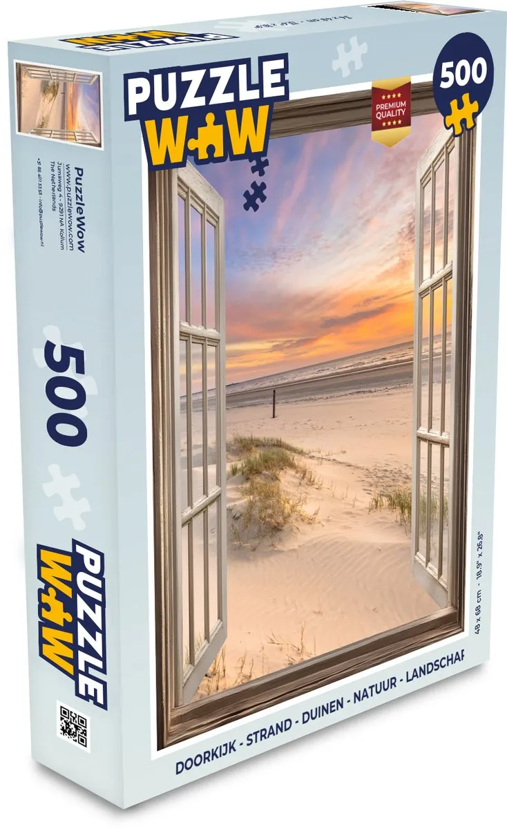 PuzzleWow Strand Legpuzzel 500 Stuks - Zonsondergang