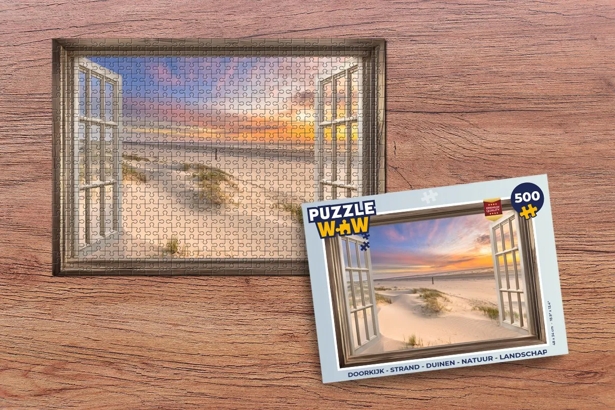 PuzzleWow Strand Legpuzzel 500 Stuks - Zonsondergang