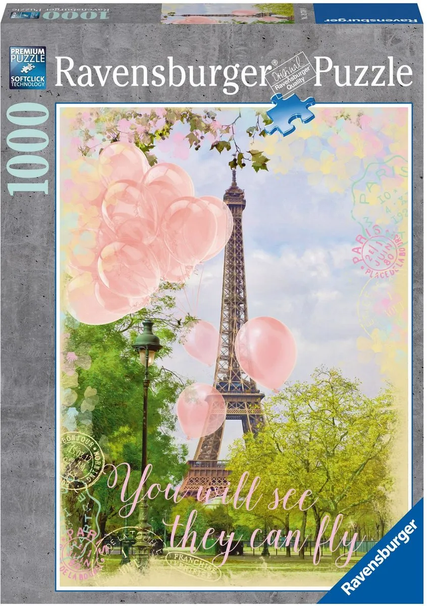 Ravensburger Ballonnen bij de Eiffeltoren Legpuzzel 1000 Stuks