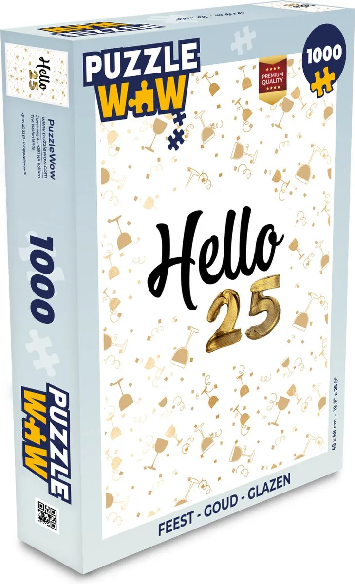 PuzzleWow Feest Goud Glazen Legpuzzel 1000 Stuks