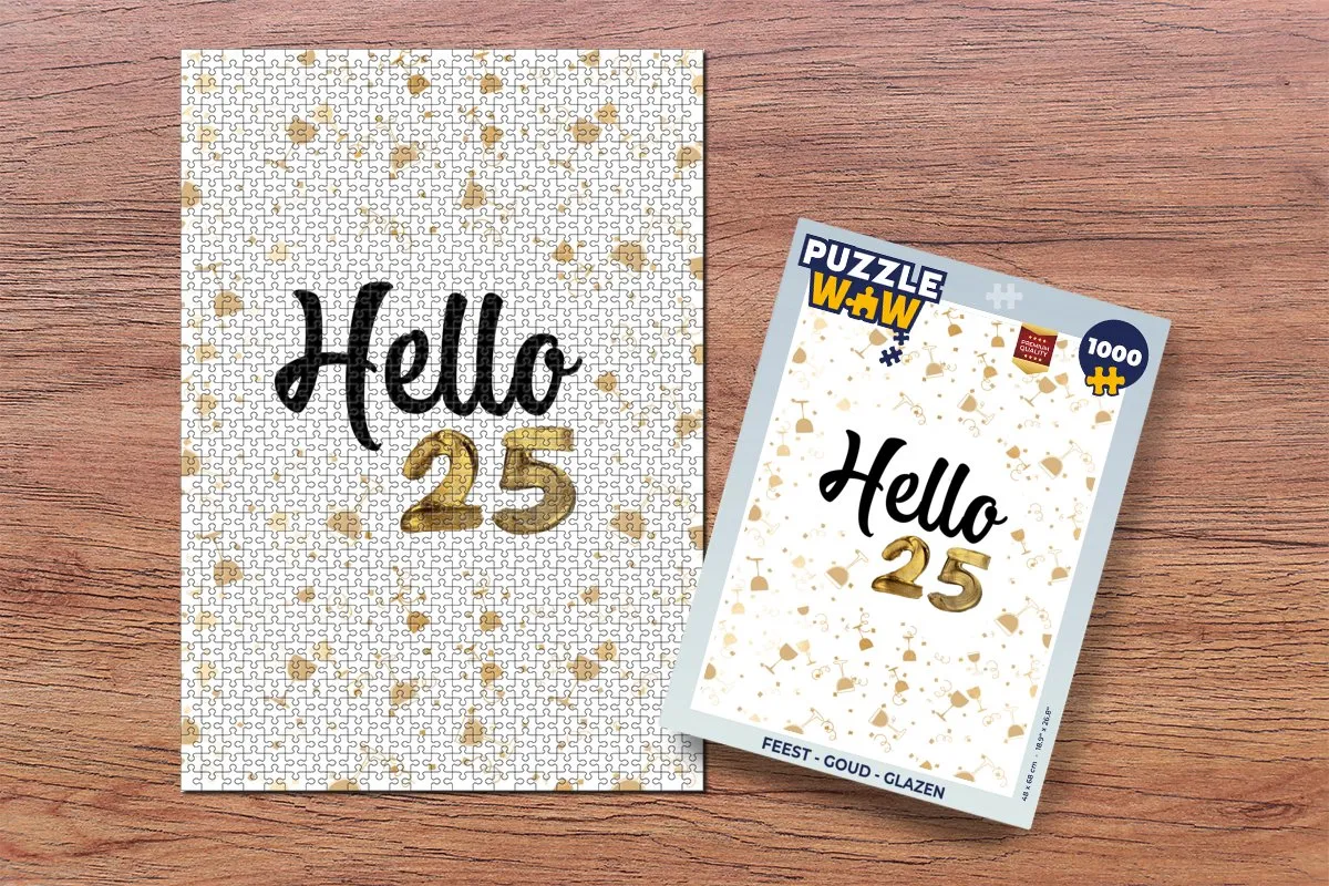 PuzzleWow Feest Goud Glazen Legpuzzel 1000 Stuks - Multicolor