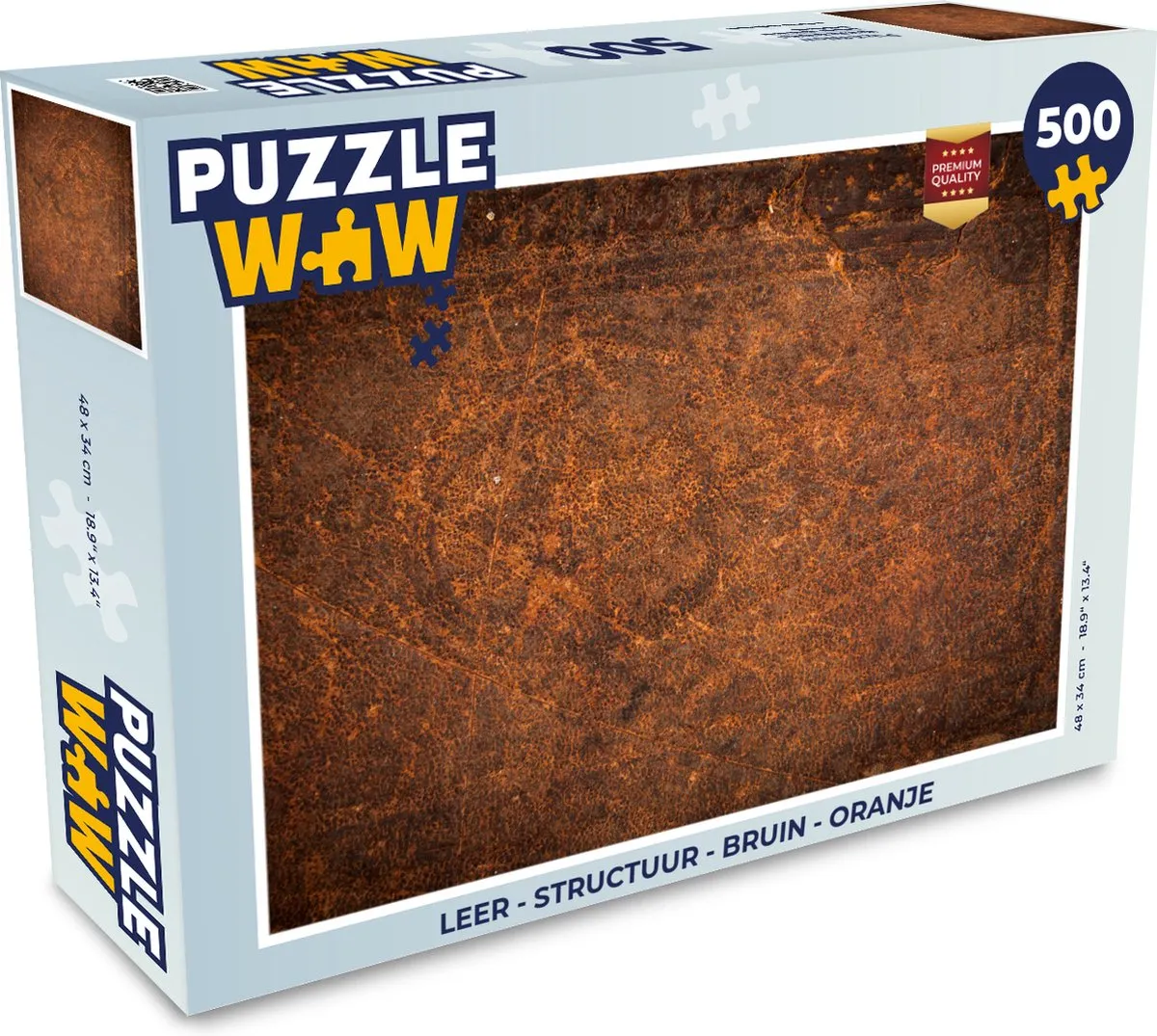 PuzzleWow Leer Structuur Legpuzzel 500 Stuks - Multicolor