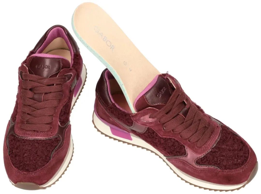 Gabor Dames Teddy Sneakers 40.5 - Bordeaux - afbeelding 6 van 6
