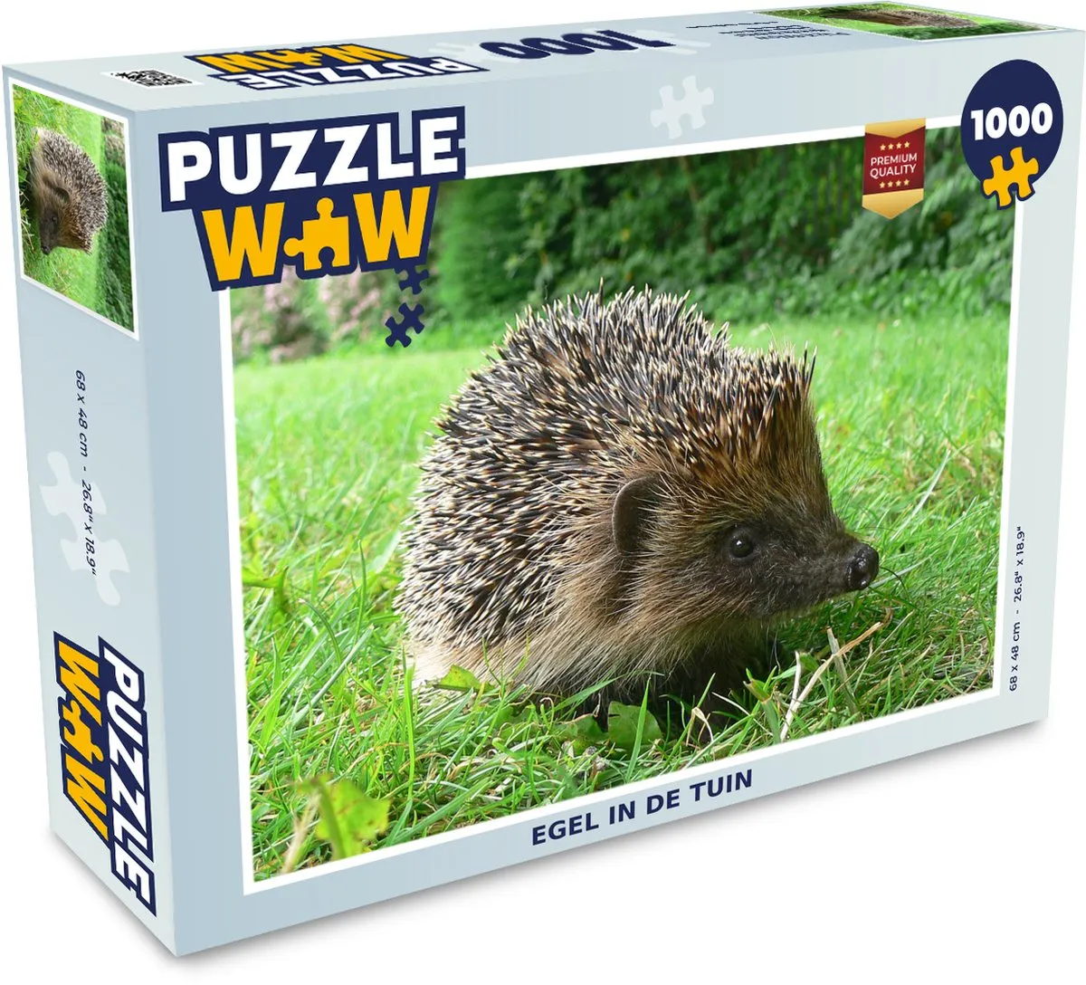 PuzzleWow Legpuzzel Egel in de tuin 1000 Stuks