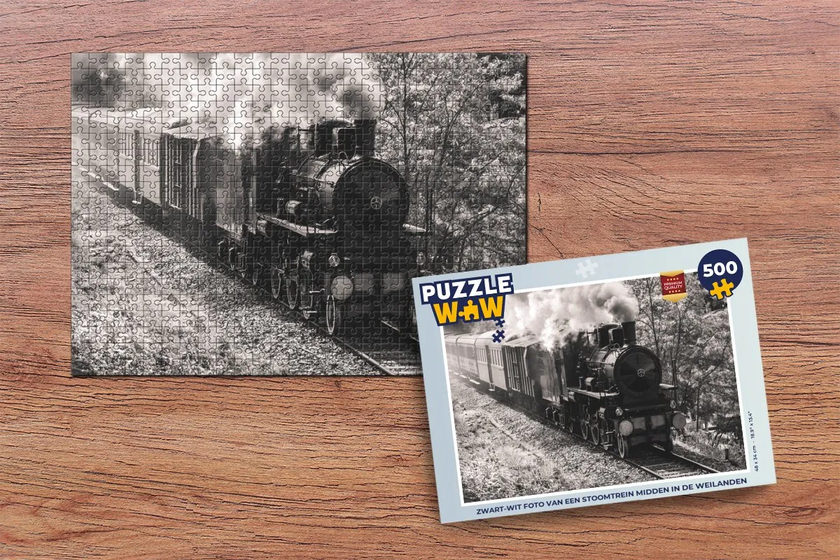 PuzzleWow Stoomtrein Weilanden Legpuzzel 500 Stuks - Multicolor