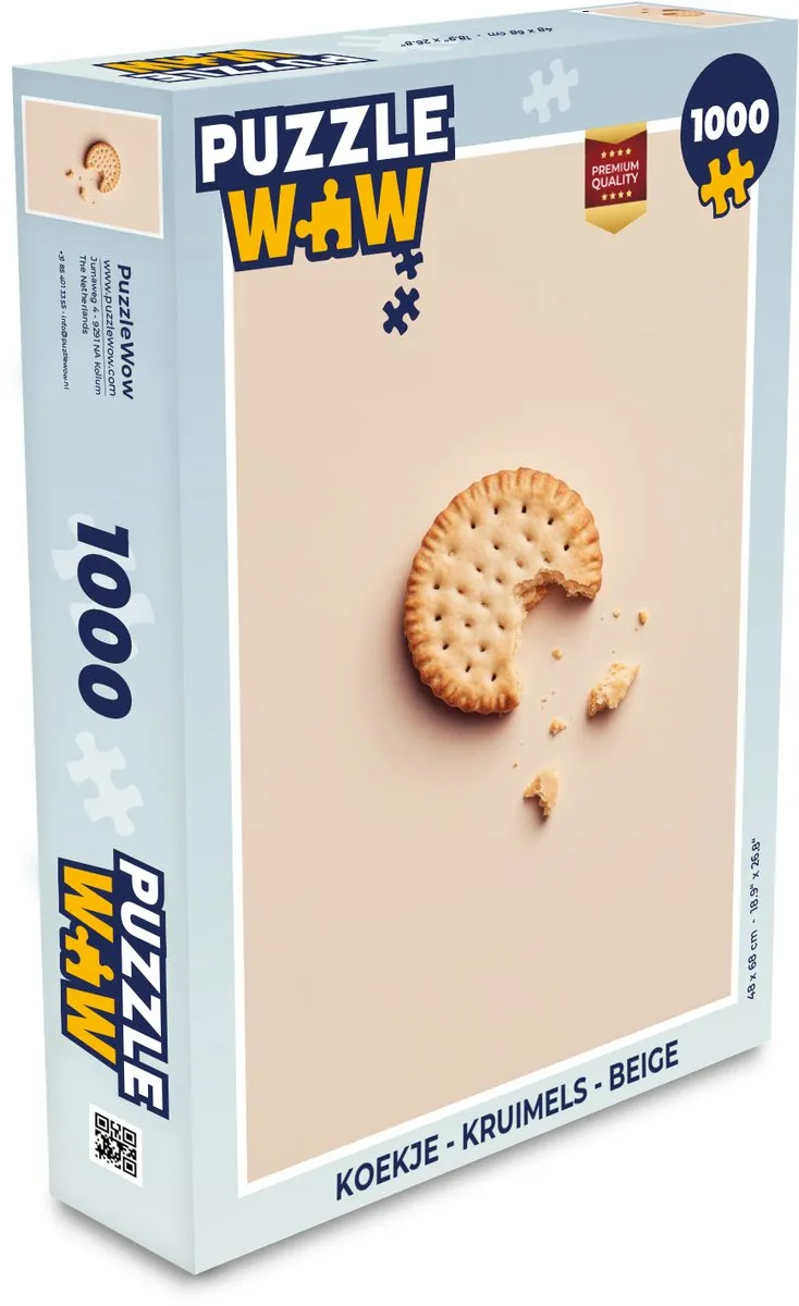 PuzzleWow Koekje Legpuzzel 1000 Stuks - Beige