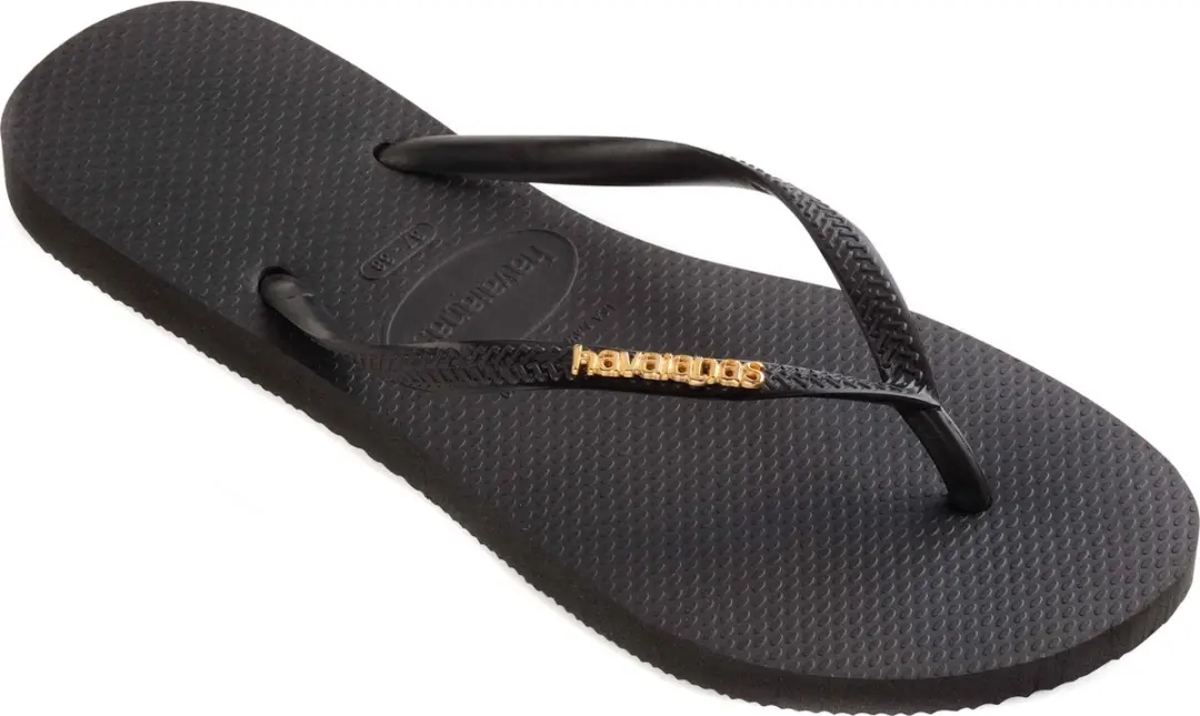 Havaianas Slim Logo Metallic Slippers