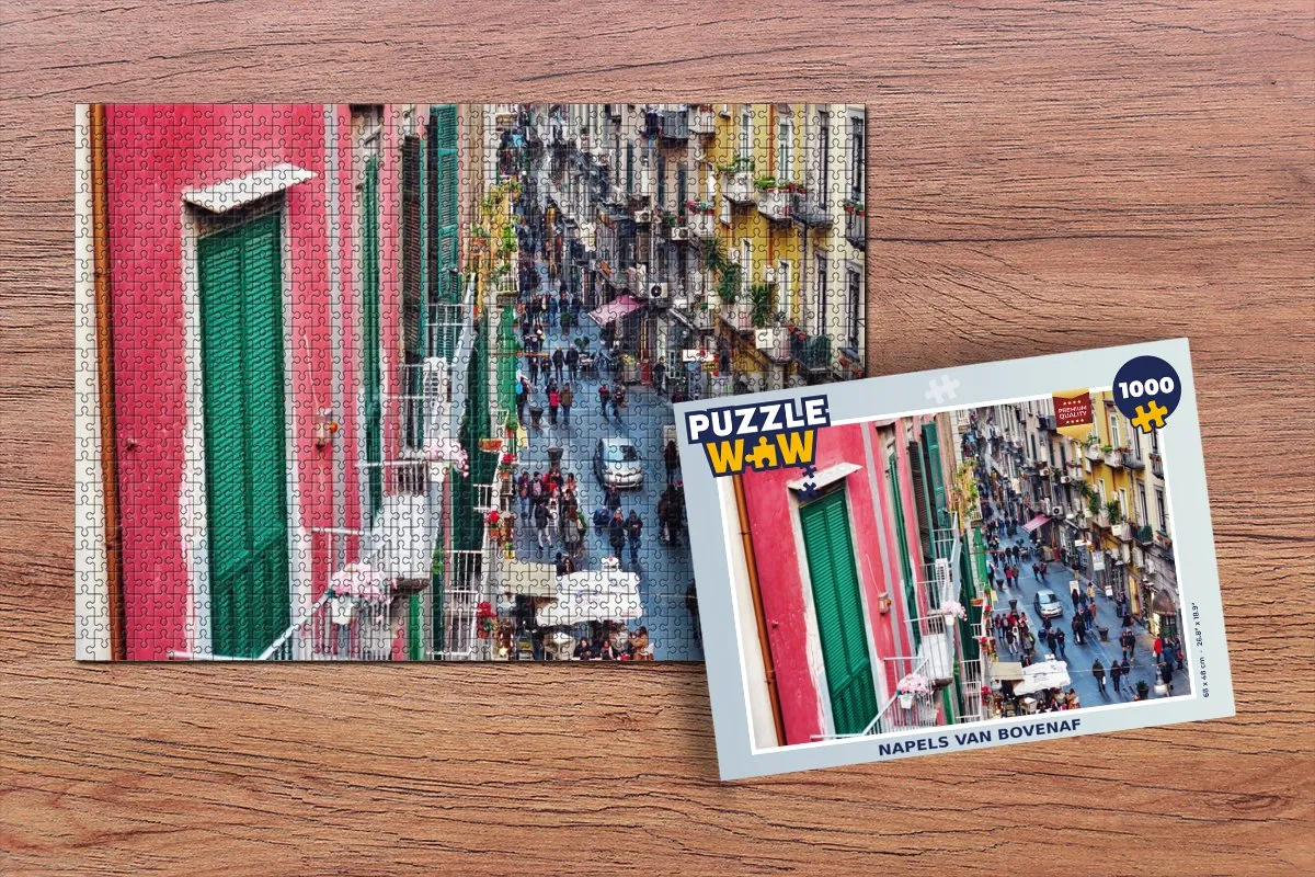 PuzzleWow Napels van Bovenaf Legpuzzel 1000 Stuks - Multicolor