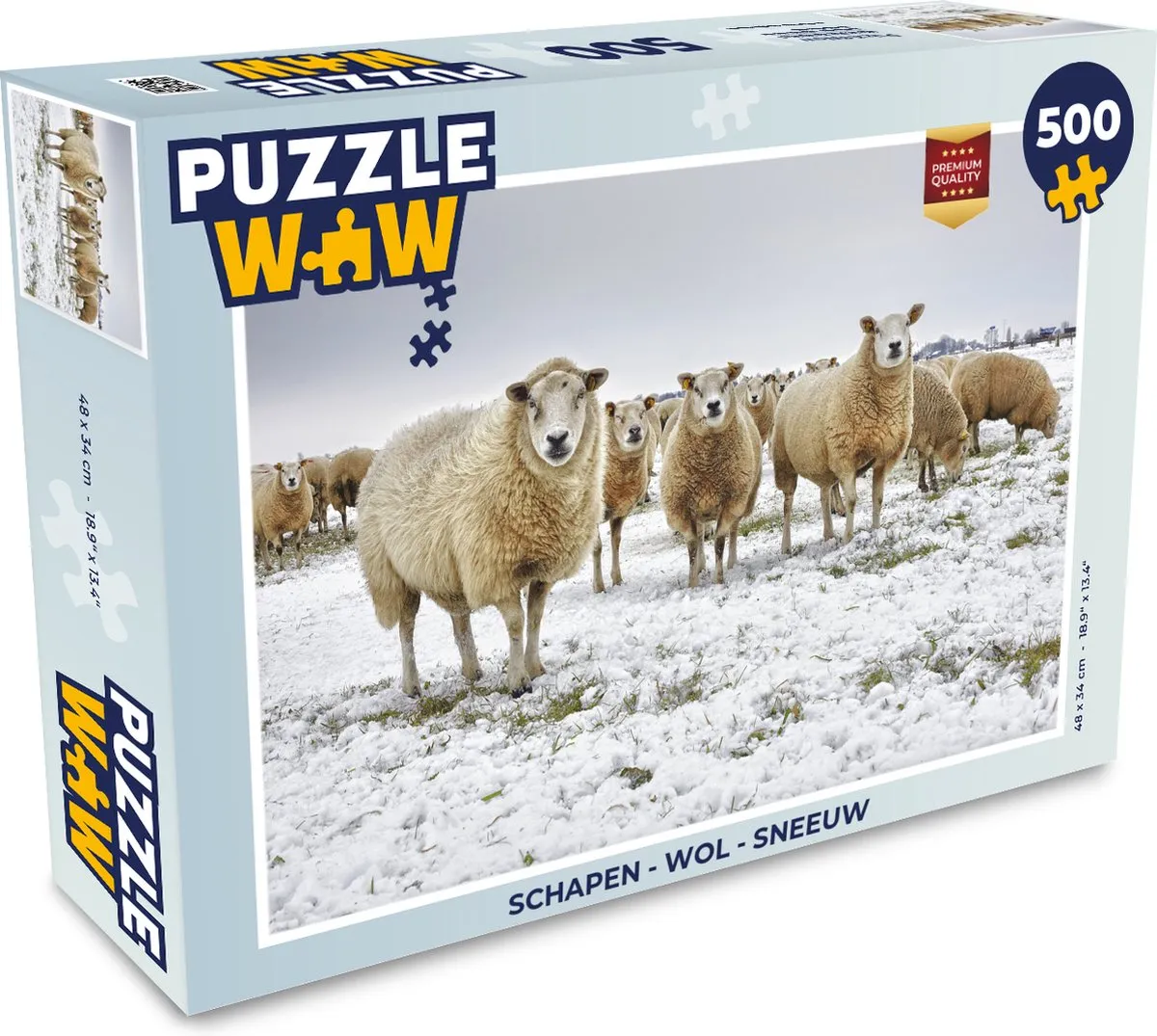 PuzzleWow Wol & Sneeuw Legpuzzel 500 Stuks